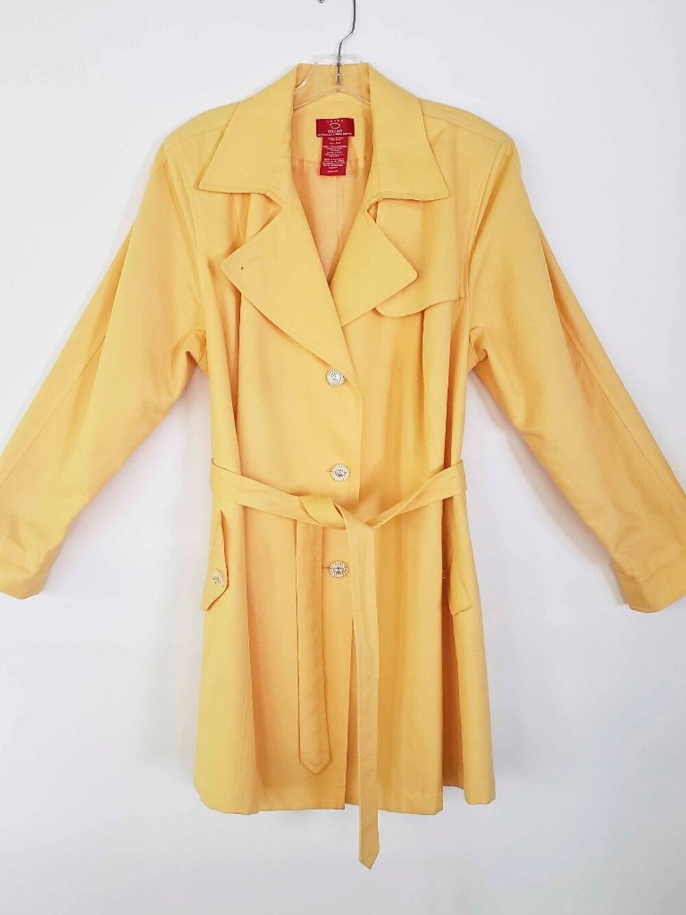 Oscar de la Renta Woman Yellow Cotton Coat 16W